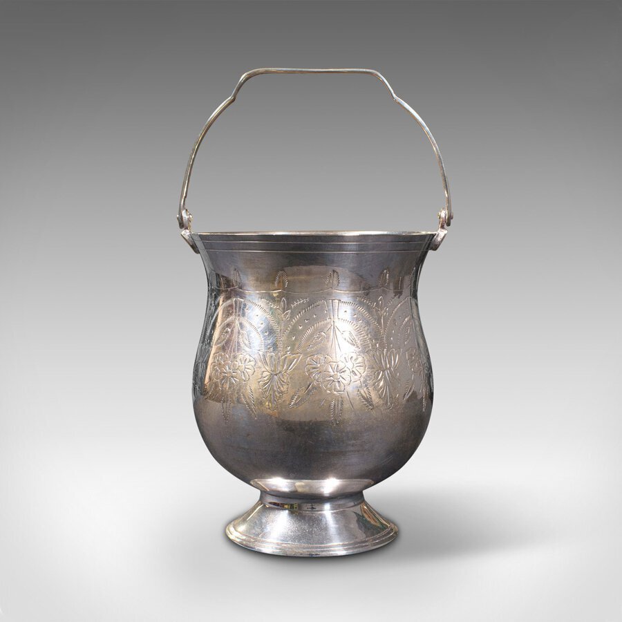Antique Antique Potpourri Jug, English, Silver Plate, Decorative Pot, Bucket, Edwardian