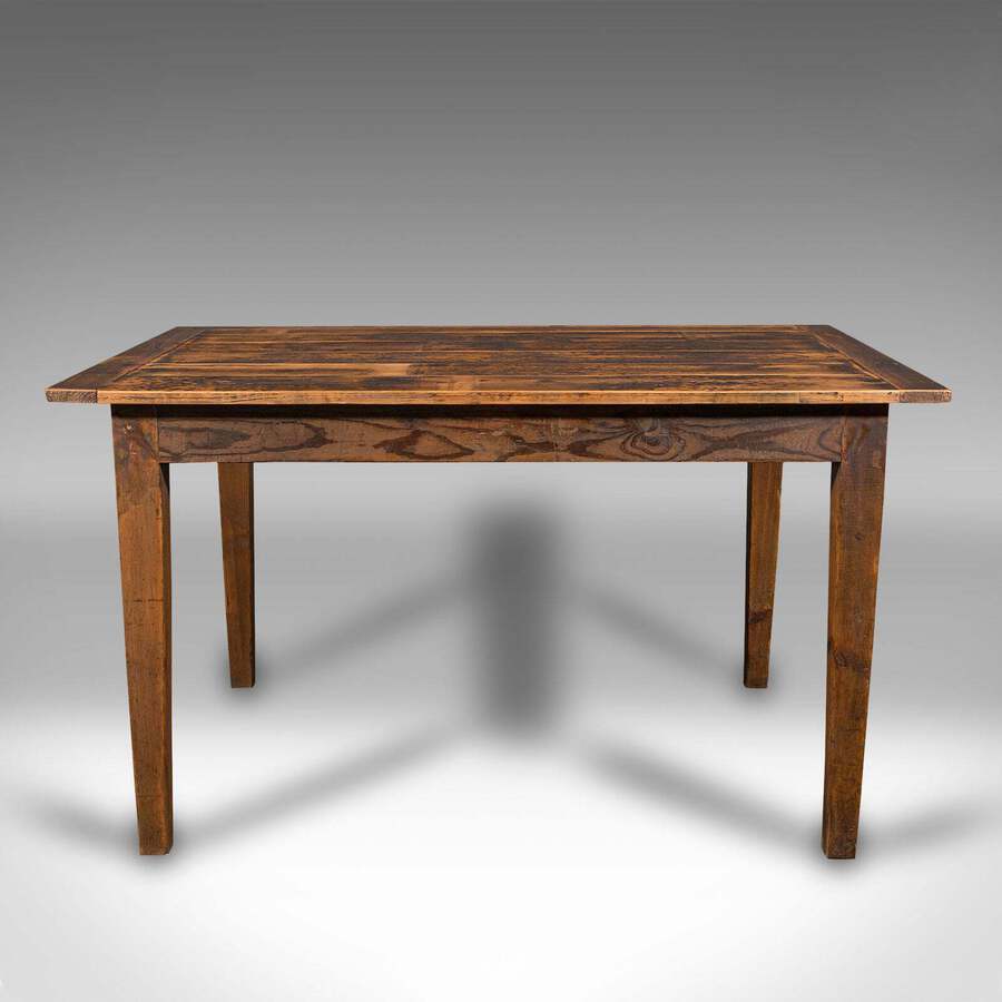 Antique Antique Farmhouse Kitchen Table, English Pine, Country Dining, Victorian, C.1900