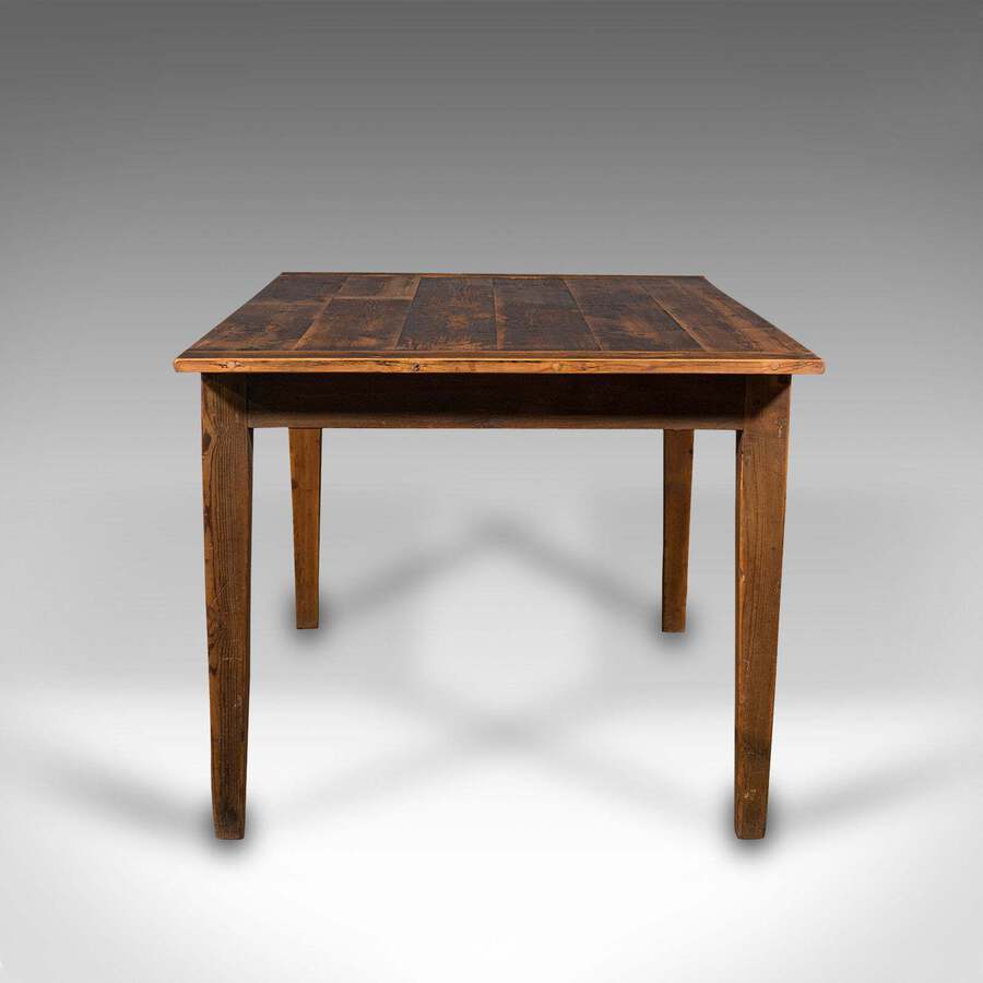 Antique Antique Farmhouse Kitchen Table, English Pine, Country Dining, Victorian, C.1900