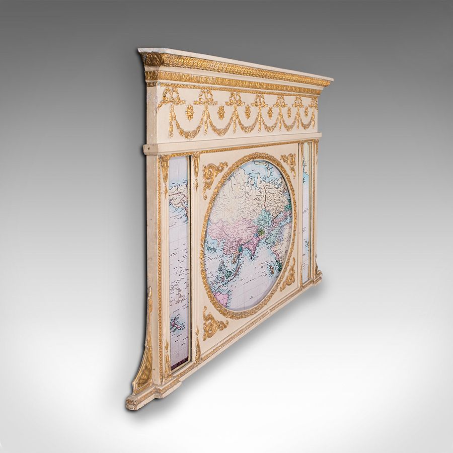Antique Antique Overmantle Mirror, Italian, Triptych, Fireplace, Late Victorian, C.1900