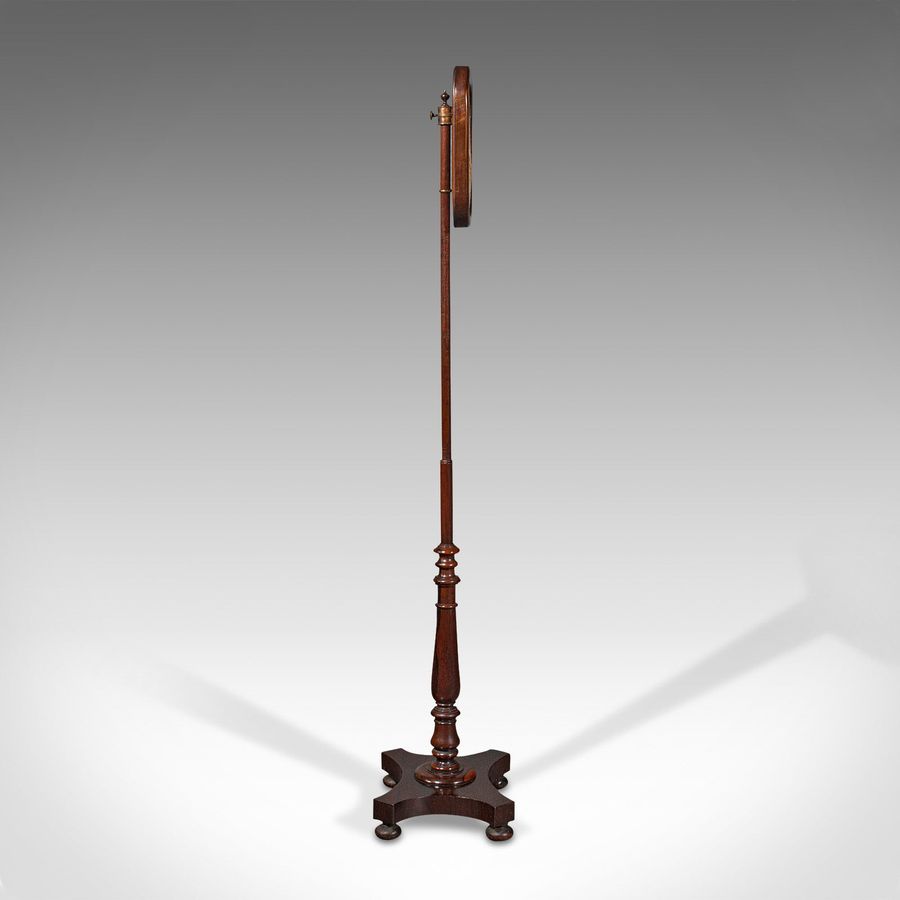 Antique Antique Adjustable Pole Screen, English, Needlepoint, Fire Shield, Regency, 1830