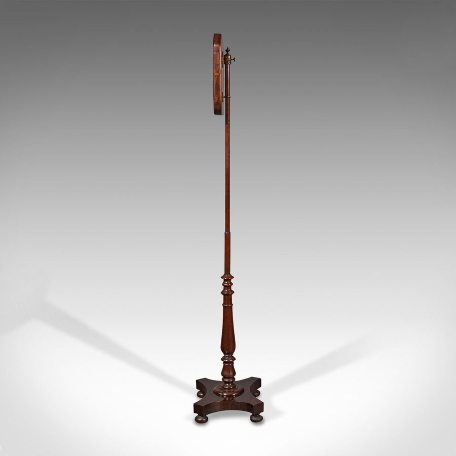 Antique Antique Adjustable Pole Screen, English, Needlepoint, Fire Shield, Regency, 1830