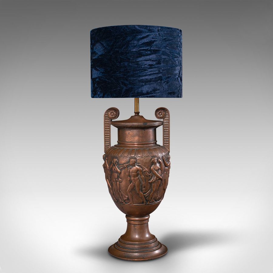 Antique Pair Of Antique Decorative Lamps, Bronze, Table Light, Townley Vase, Victorian