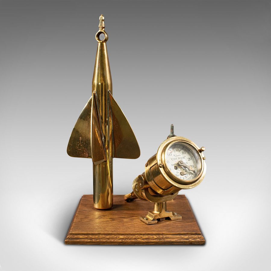 Antique Antique Ship's Log Desk Ornament, English, Brass, Maritime Instrument, C.1920
