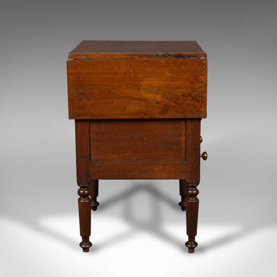 Antique Antique Ship's Wash Stand, English, Drop Flap Nightstand, Victorian, Circa 1850