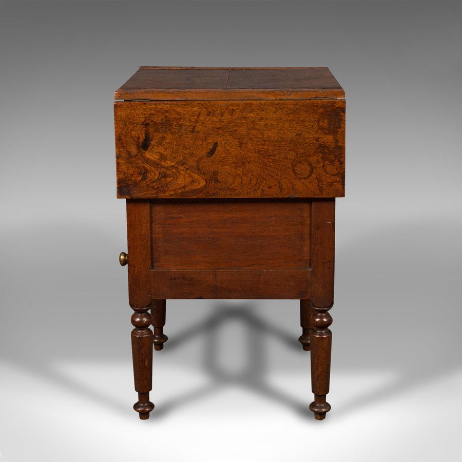 Antique Antique Ship's Wash Stand, English, Drop Flap Nightstand, Victorian, Circa 1850