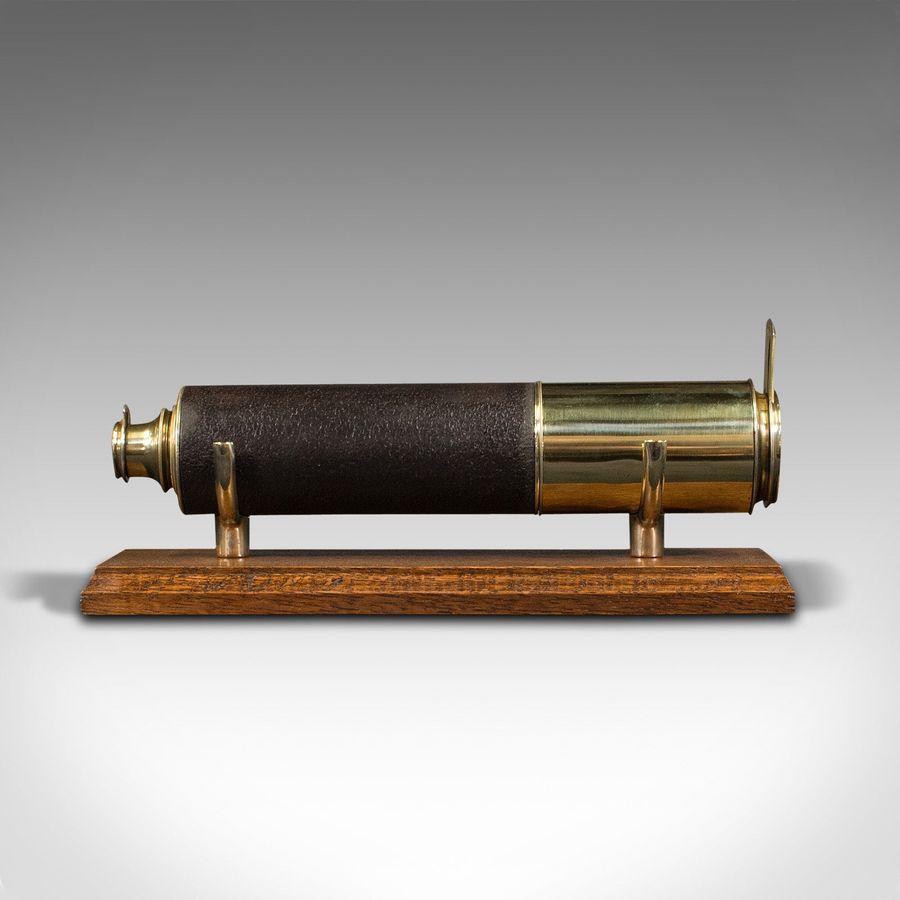 Antique Antique 3 Draw Telescope, English, Brass, Leather, Terrestrial, Victorian, 1870