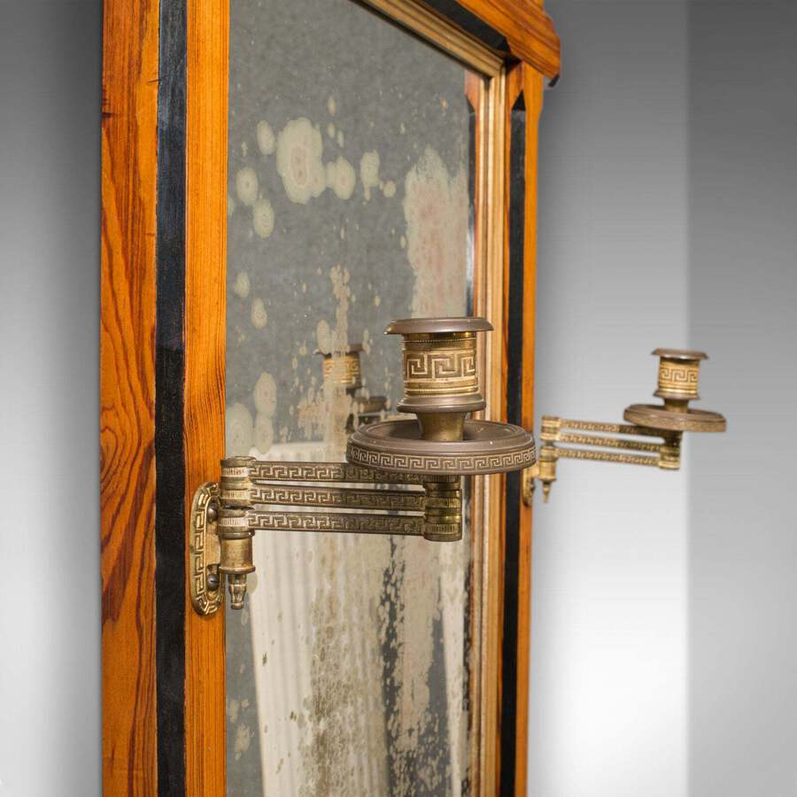 Antique Antique Girandole Pier Mirror, English, Pitch Pine, Aesthetic Period, Victorian
