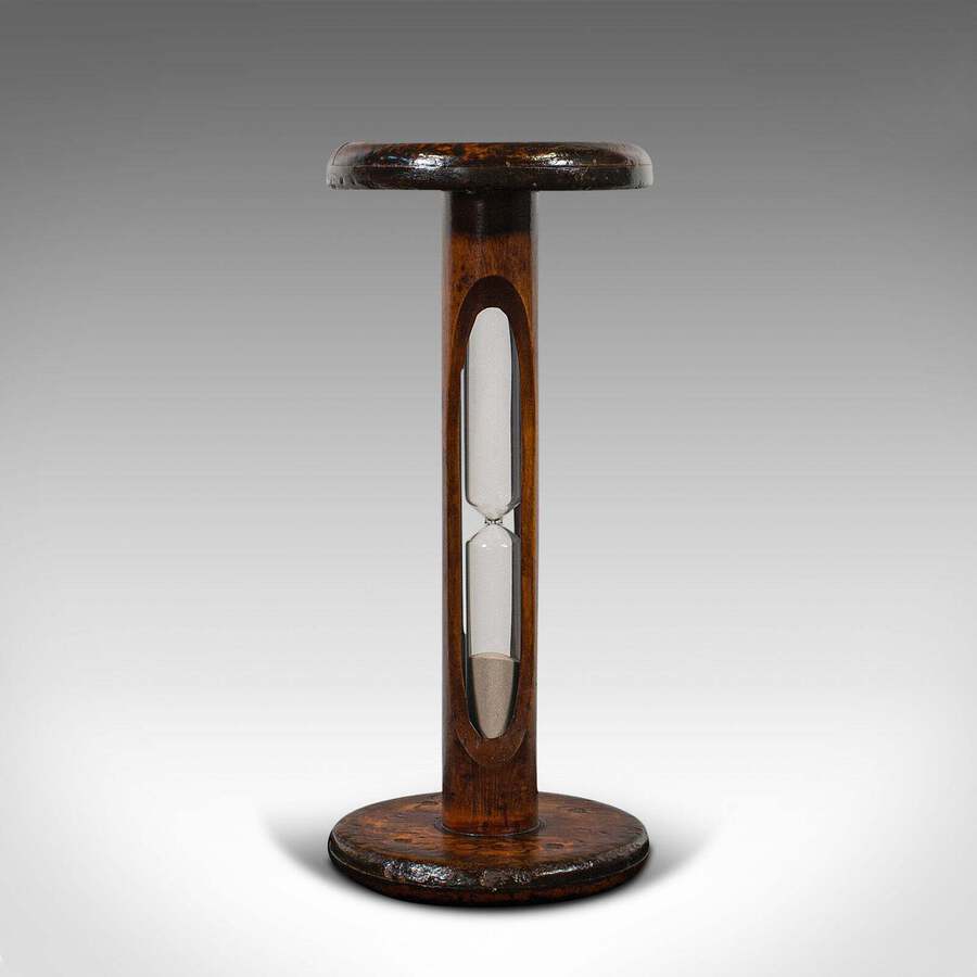 Antique Antique Cookie Baking Sand Timer, English, Fruitwood, Glass, Victorian, C.1900