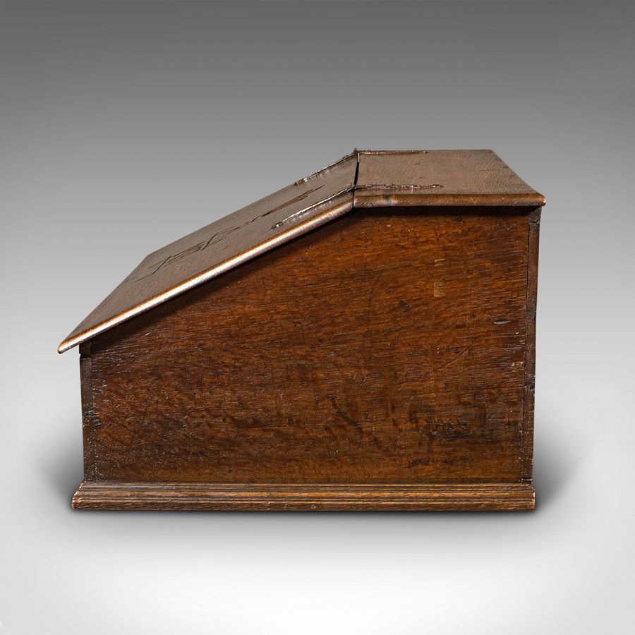 Antique Antique Verger's Desk Box, English, Oak, Ecclesiastic, Bible Case, William III