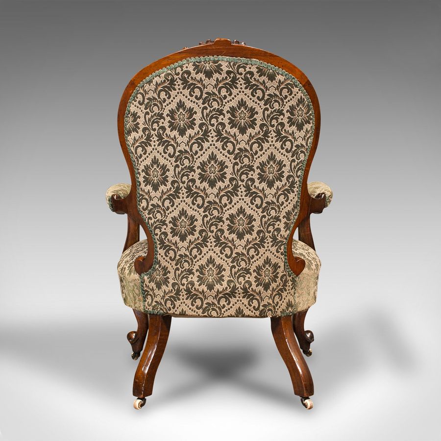 Antique Antique Salon Chair, English, Walnut, Armchair, Early Victorian, Circa 1840
