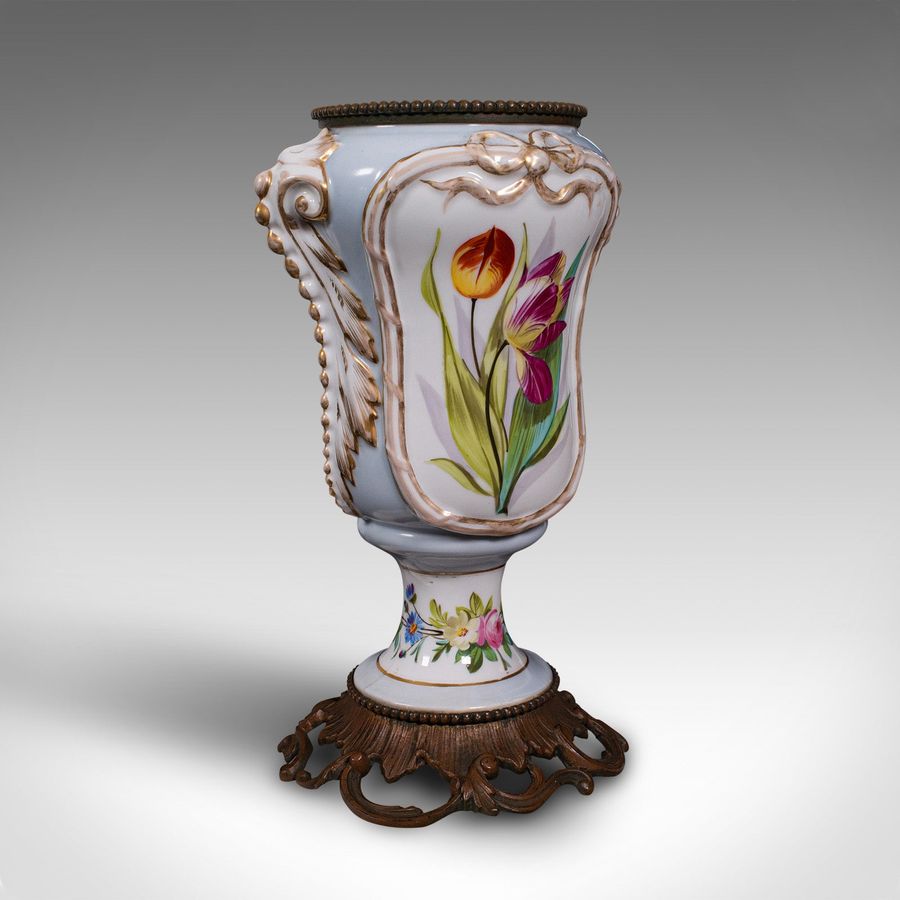 Antique Mantlepiece Vase, French, Ceramic, Planter, Jardiniere, Victorian, 1900