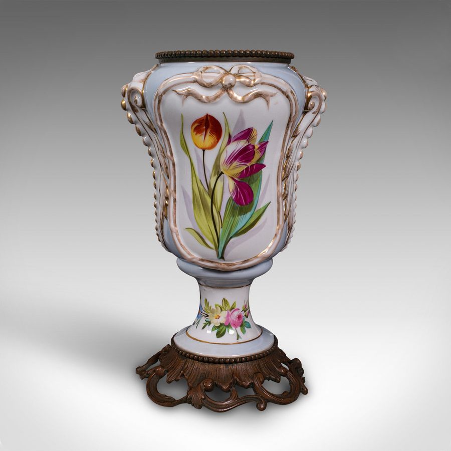 Antique Antique Mantlepiece Vase, French, Ceramic, Planter, Jardiniere, Victorian, 1900