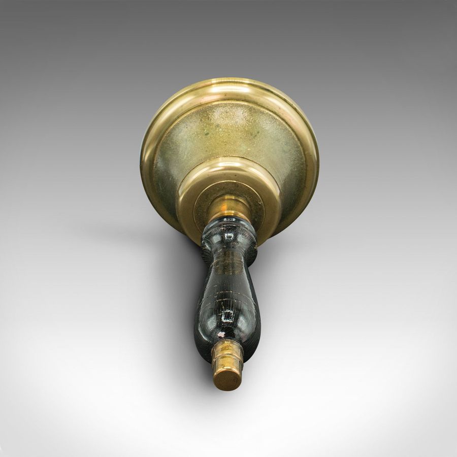 Antique Antique Town Clerk's Hand Bell, English, Brass, School Yard Ringer, Edwardian