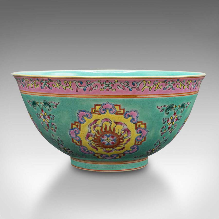 Antique Antique Famille Rose Decorative Bowl, Chinese, Ceramic, Rice Dish, Victorian