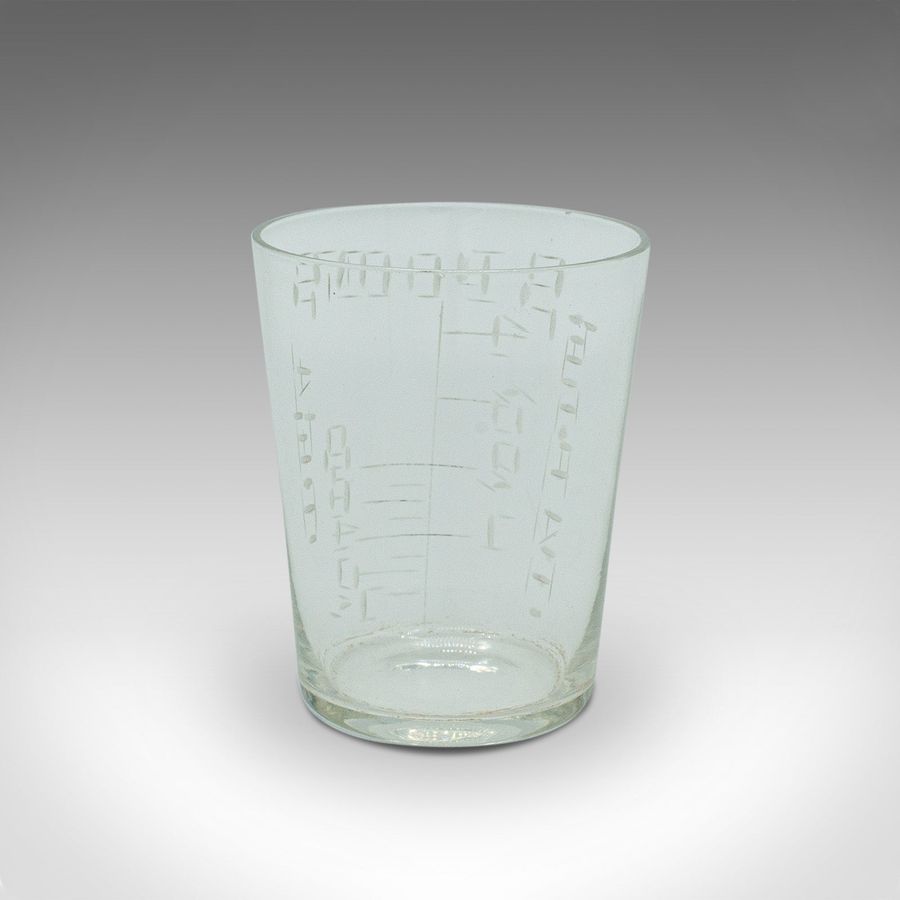 Antique Antique Apothecary Medicine Cup, English, Glass, Chemist's Measure, Victorian
