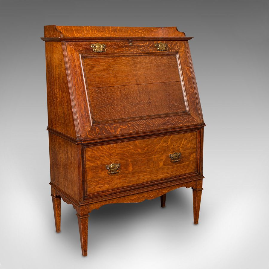 Antique Antique Metamorphic Drink Cabinet, English Oak, Bureau Form, Cocktail, Victorian