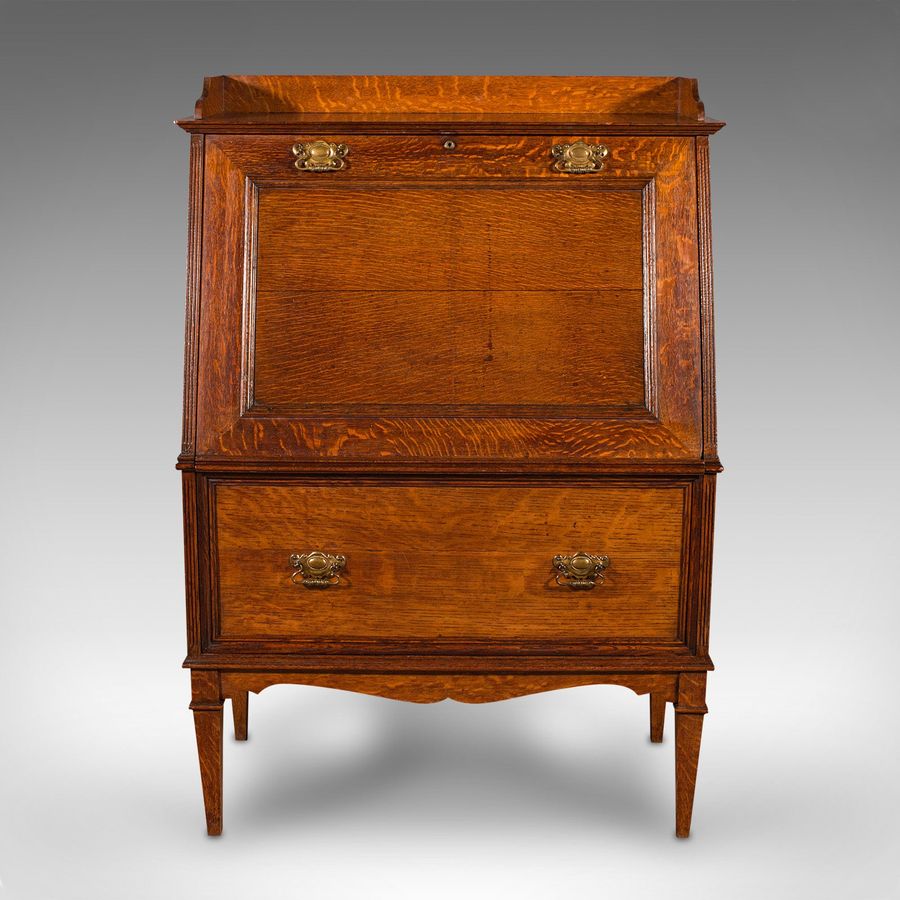 Antique Antique Metamorphic Drink Cabinet, English Oak, Bureau Form, Cocktail, Victorian