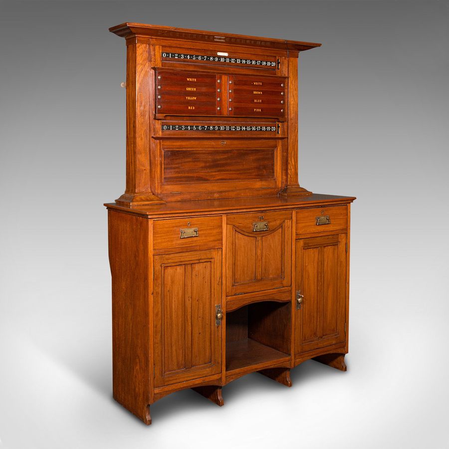 Antique Large Antique Score Cabinet, English Walnut, Billiard, Pool, Thurston, Edwardian
