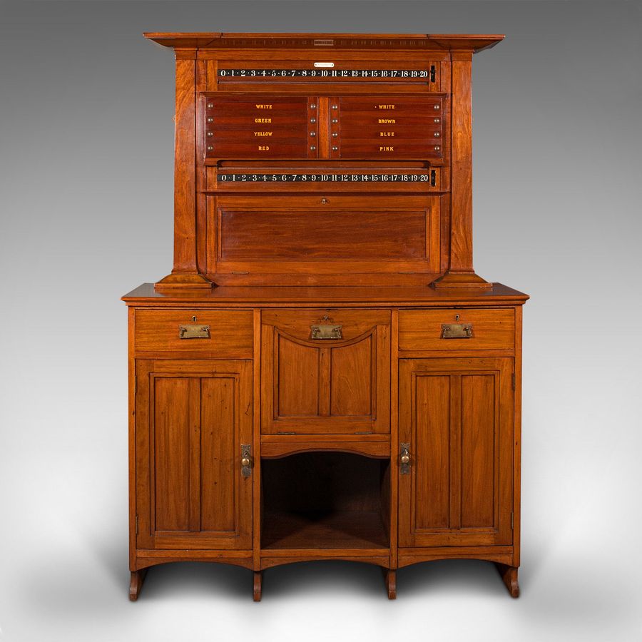 Antique Large Antique Score Cabinet, English Walnut, Billiard, Pool, Thurston, Edwardian