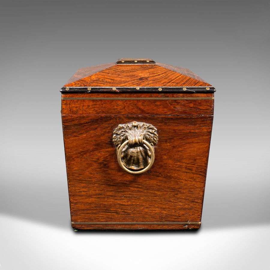 Antique Antique Sarcophagus Tea Caddy, Anglo Indian, Colonial, Campaign, Victorian, 1850