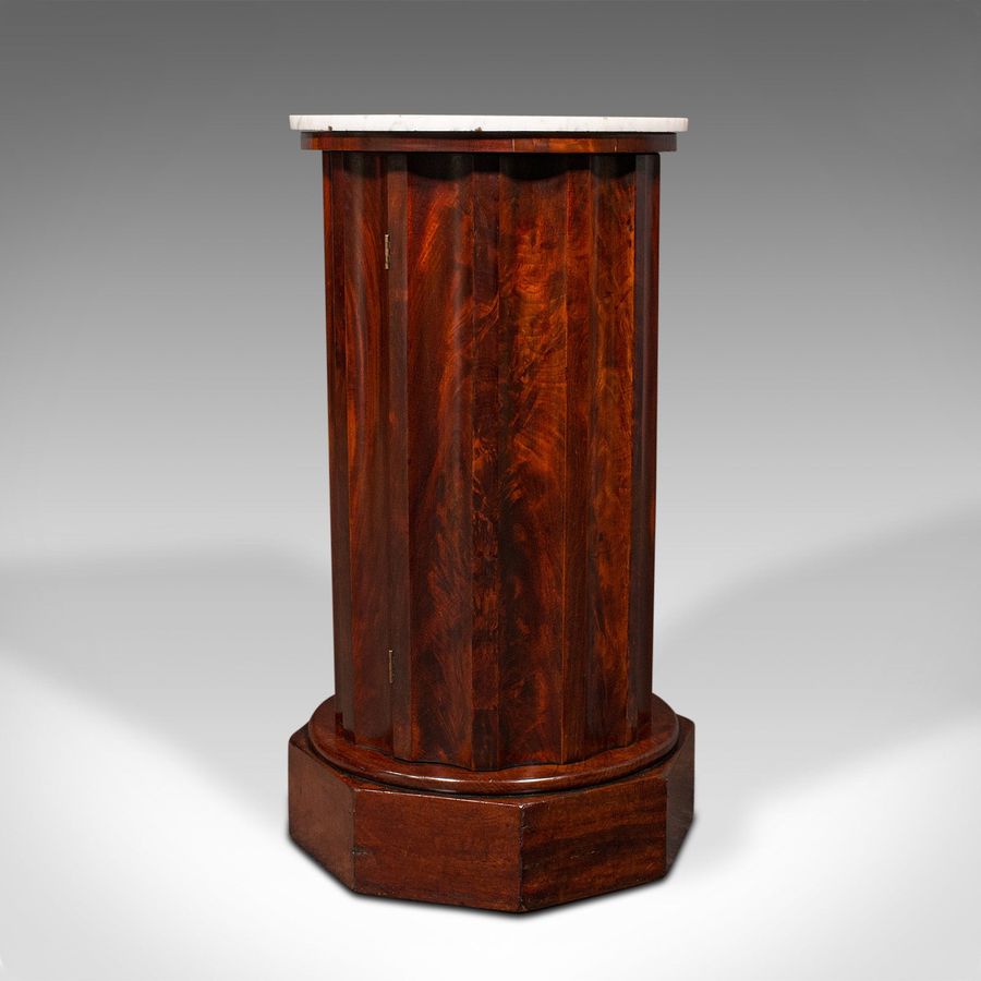Antique Antique Pedestal Cabinet, English, Column, Nightstand, Cupboard, Victorian, 1850