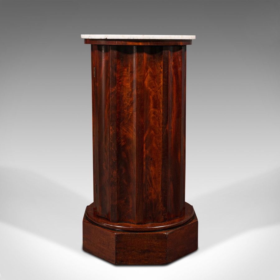 Antique Antique Pedestal Cabinet, English, Column, Nightstand, Cupboard, Victorian, 1850