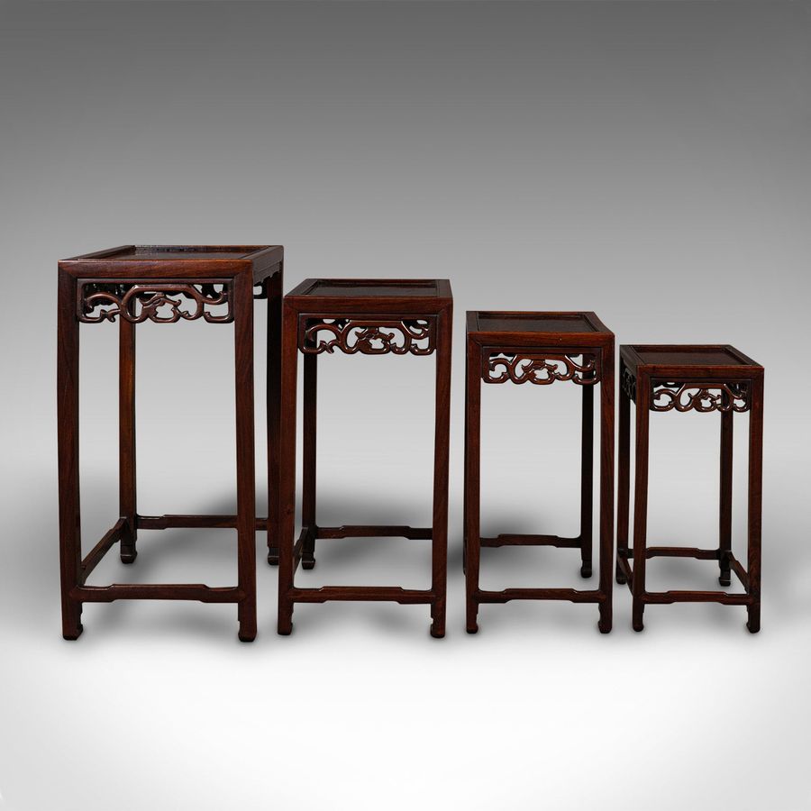 Antique Antique Quartetto Nesting Tables, Chinese, Occasional, Victorian, Circa 1900
