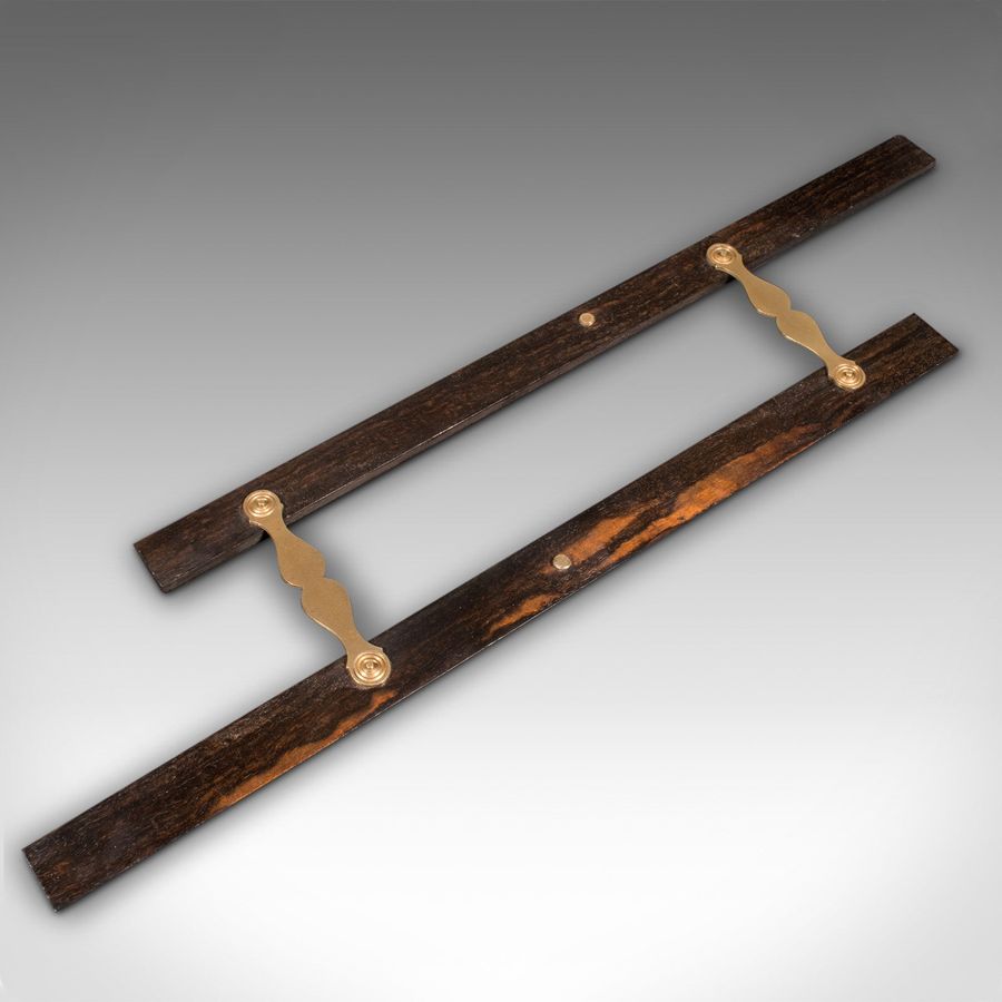 Antique Pair Of Antique Parallel Rulers, English, Coromandel, Draughtsman's Instrument