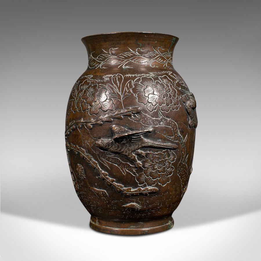 Antique Antique Decorative Posy Vase, Japanese, Bronze, Meiji Period, Urn, Victorian