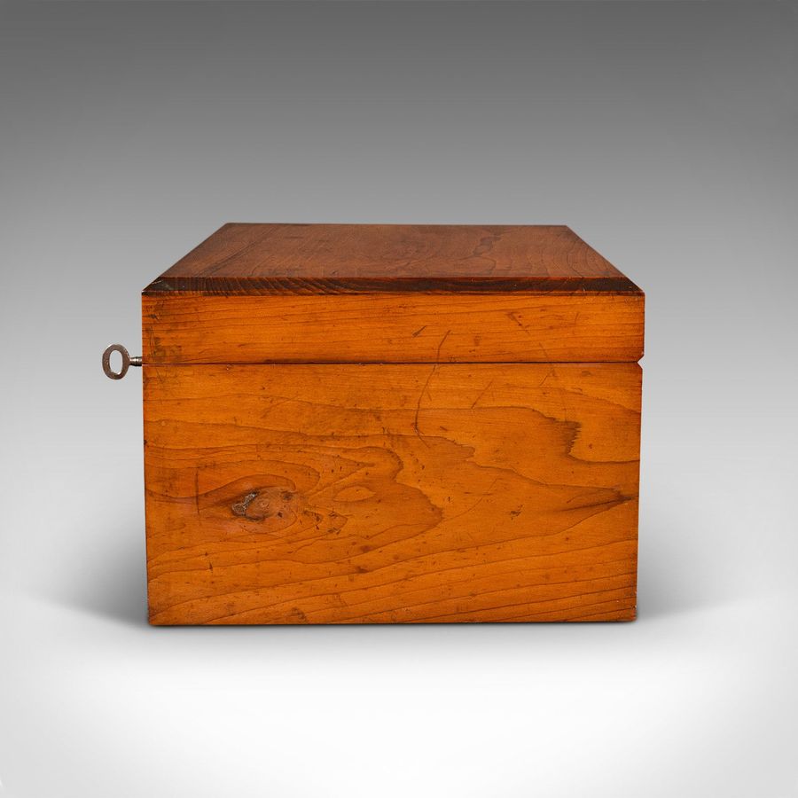 Antique Antique Keepsake Box, Scottish, Sycamore, Work, Jewellery Case, Victorian, 1880