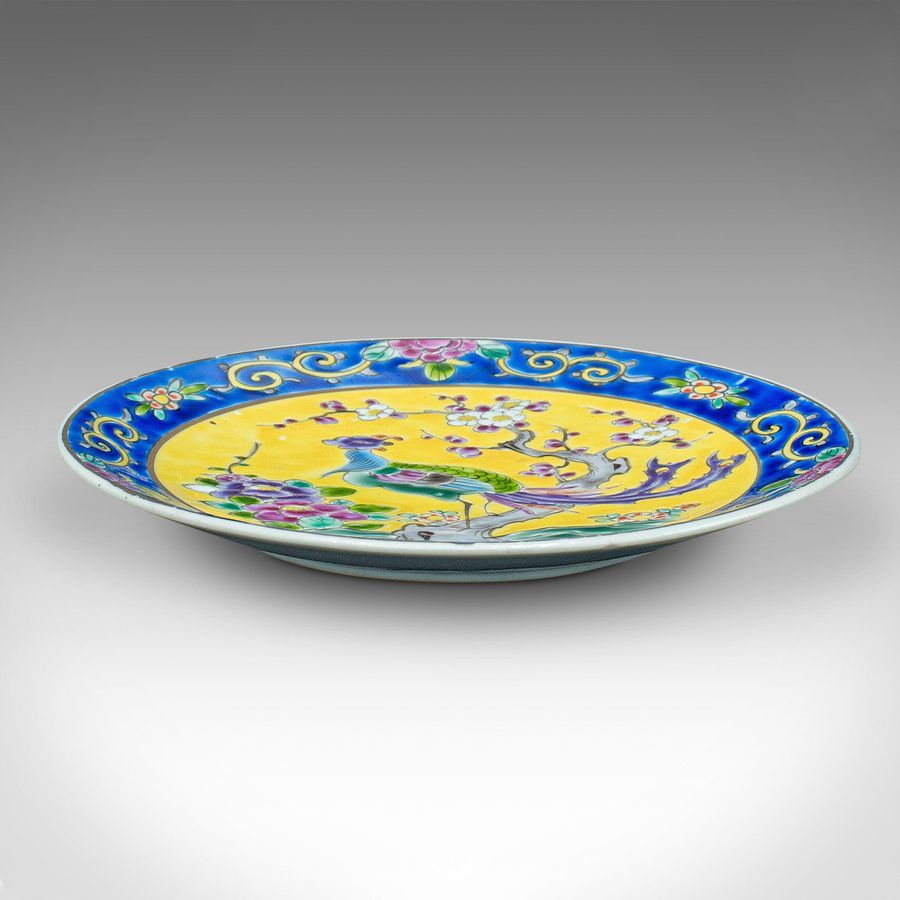 Antique Antique Decorative Plate, Chinese, Display Plate, Famille Jaune, Victorian, Qing