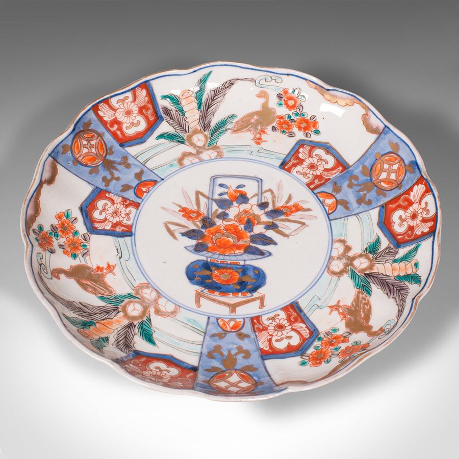Antique Antique Imari Plate, Japanese, Hand Painted, Ceramic, Serving Dish, Victorian