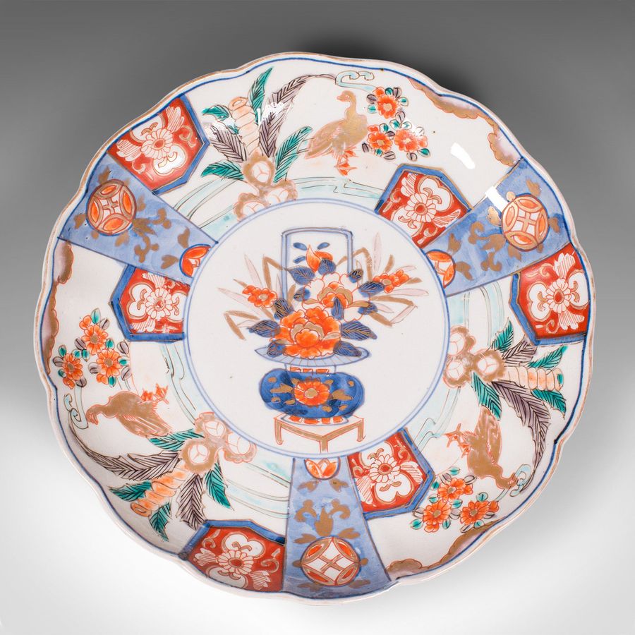 Antique Antique Imari Plate, Japanese, Hand Painted, Ceramic, Serving Dish, Victorian