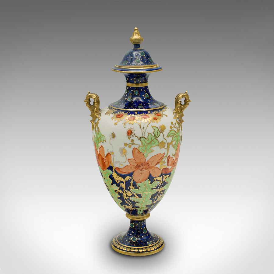 Antique Small Antique Baluster Urn, English, Ceramic, Decorative Posy Vase, Victorian
