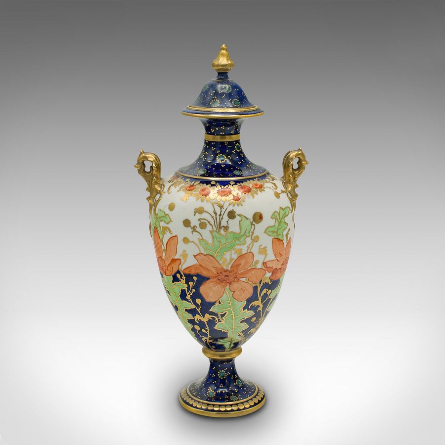 Antique Small Antique Baluster Urn, English, Ceramic, Decorative Posy Vase, Victorian
