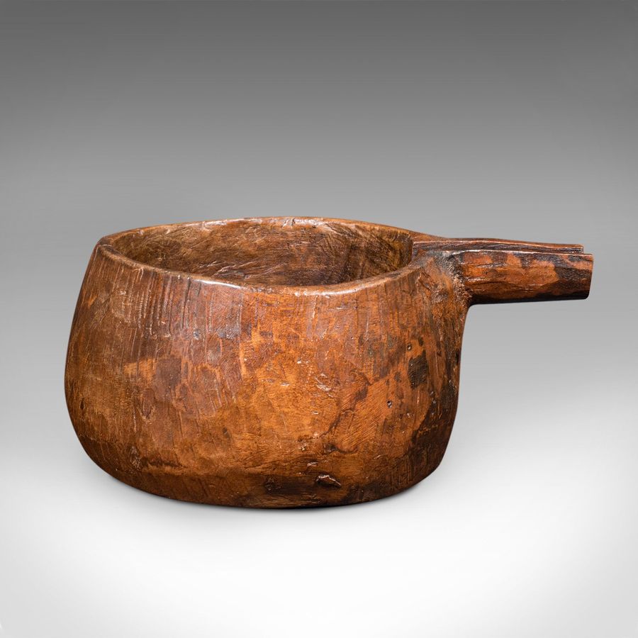 Antique Antique Hand Carved Pouring Dish, Indian, Hardwood, Serving Pot, Victorian, 1850