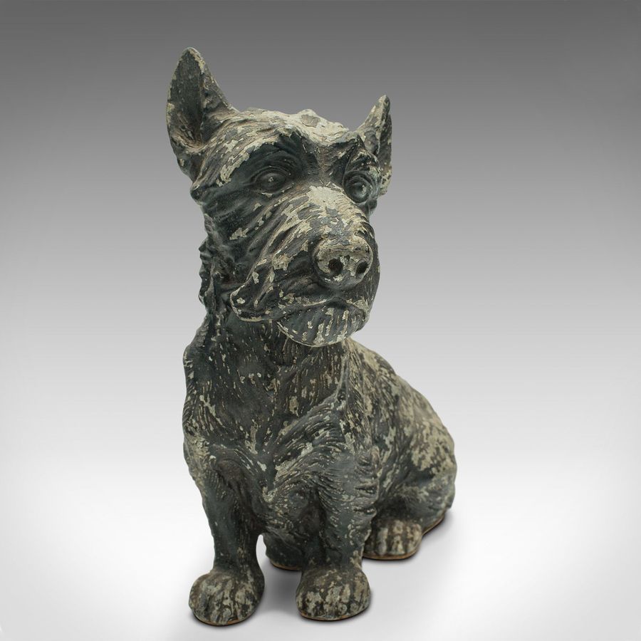 Antique Antique Decorative Scottish Terrier Figure, British, Spelter, Dog, Edwardian