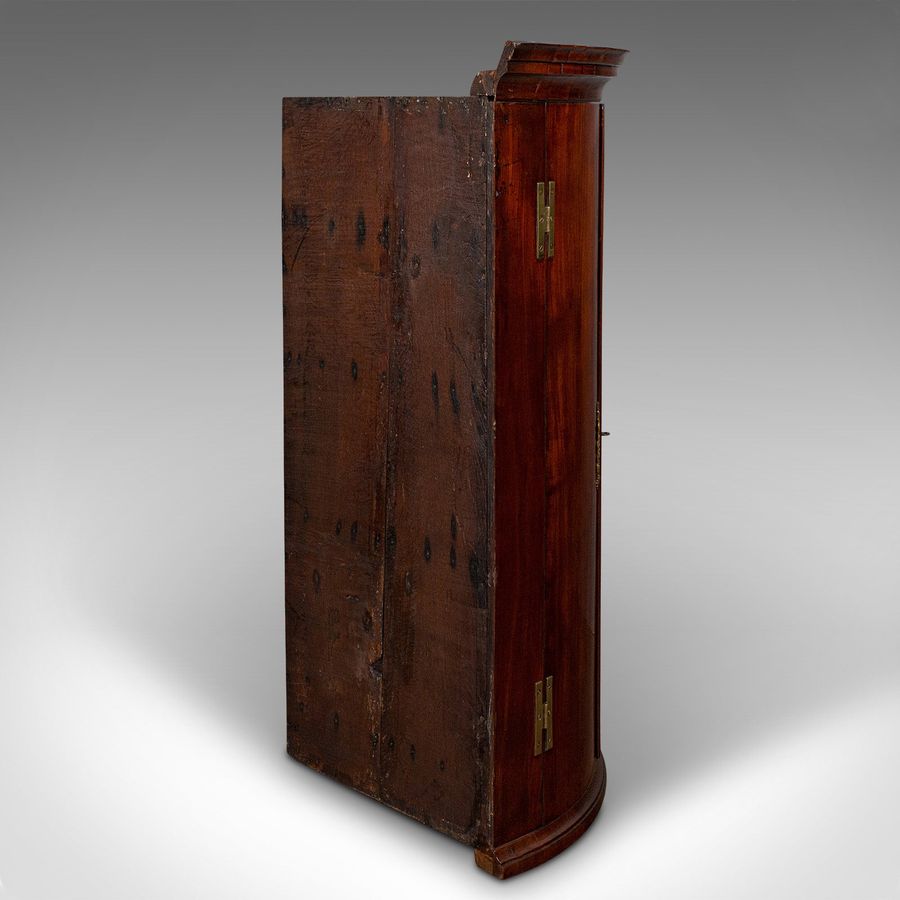 Antique Antique Bow Front Corner Cabinet, English, Wall Cupboard, Georgian, Circa 1770