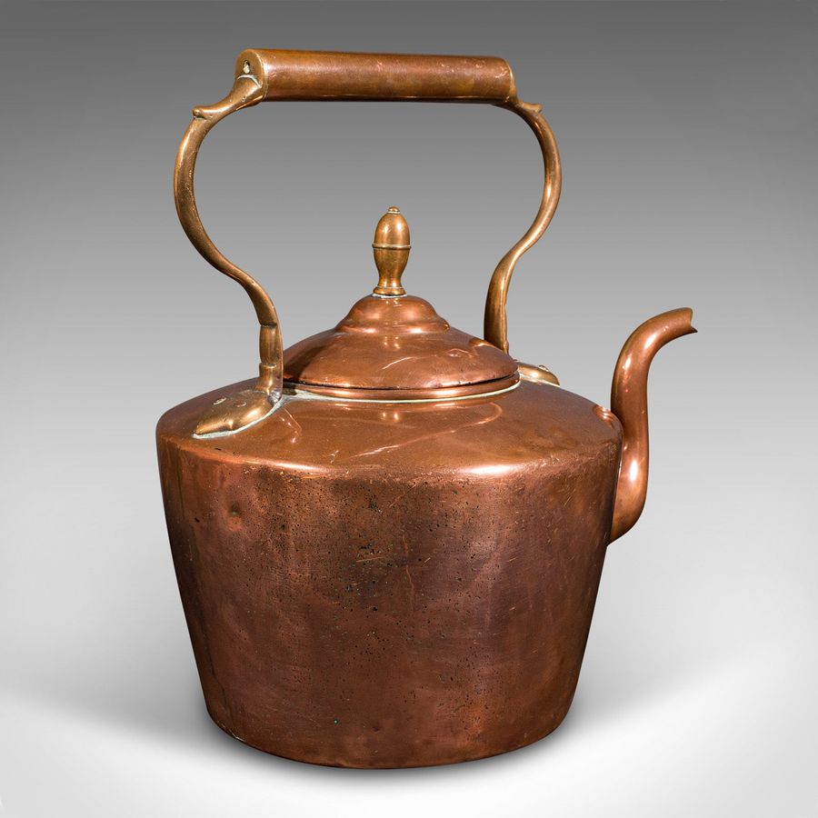 Antique Antique Fireside Kettle, English Copper, Decorative, Fireplace Teapot, Victorian