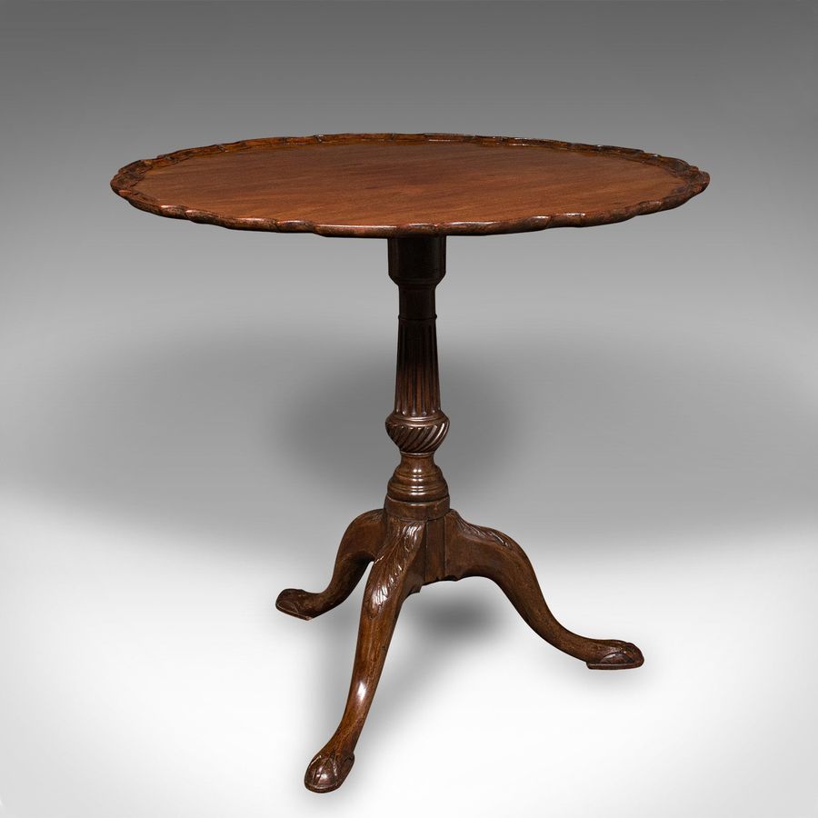 Antique Pie Crust Lamp Table, English, Tilt Top, Occasional, Victorian, C.1870