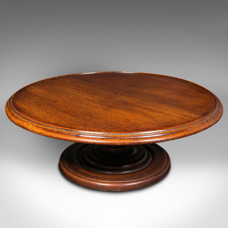 Antique Lazy Susan, English, Oak, Rotary Display Turntable, Regency, Circa 1830