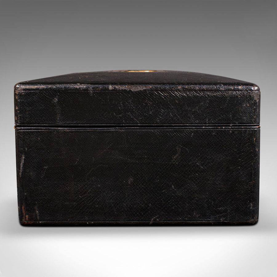 Antique Antique Correspondence Box, English, Leather, Writing Case, Victorian, C.1890