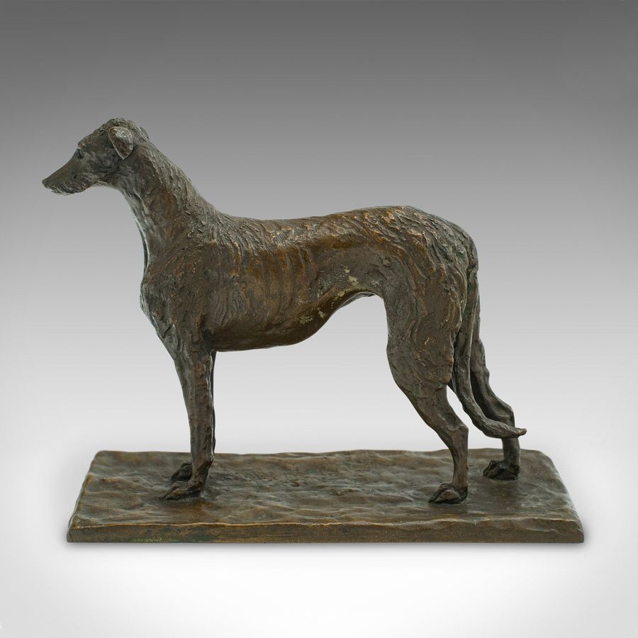 Antique Antique Decorative Dog Figure, Austrian, Bronze Viennese Borzoi Hound, Victorian