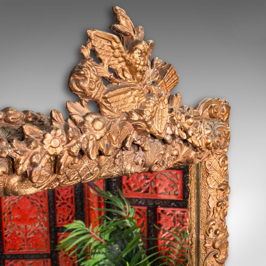 Antique Antique Wall Mirror, Italian, Gilt Gesso, Ornate, Hallway, Overmantle, Regency