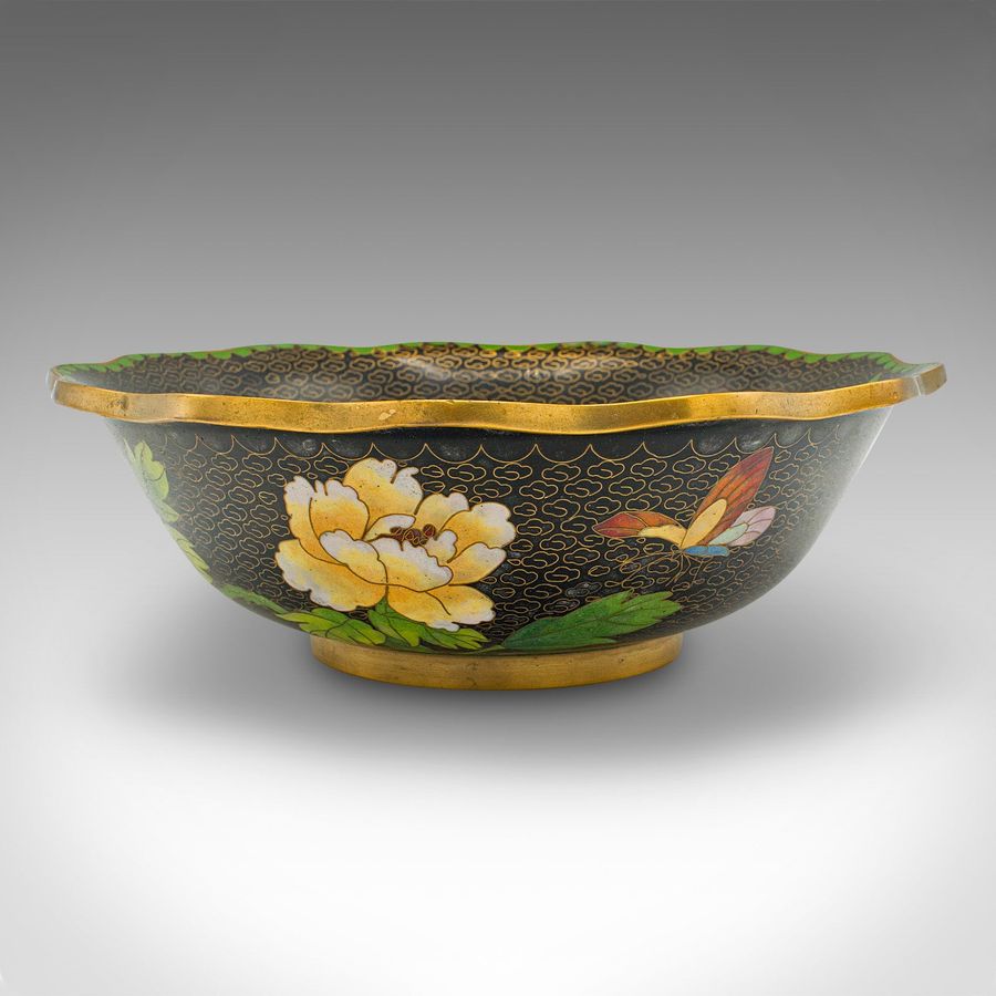 Antique Antique Decorative Bowl, Japanese, Cloisonne, Bonbon, Grape Dish, Circa 1920