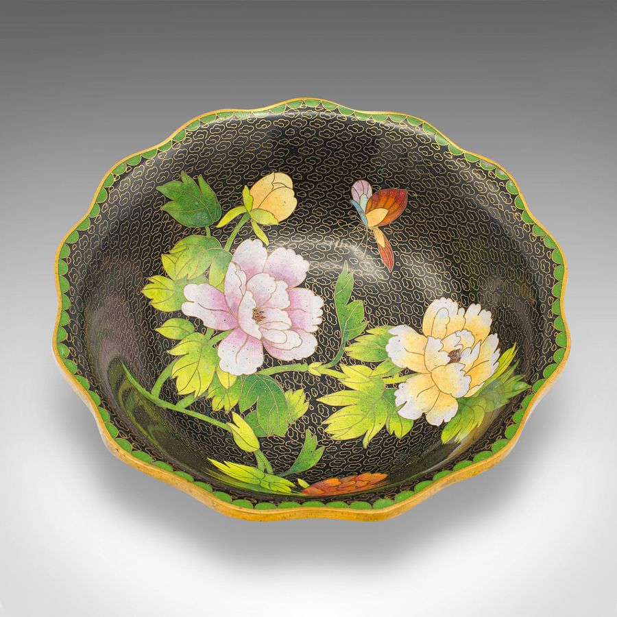 Antique Antique Decorative Bowl, Japanese, Cloisonne, Bonbon, Grape Dish, Circa 1920