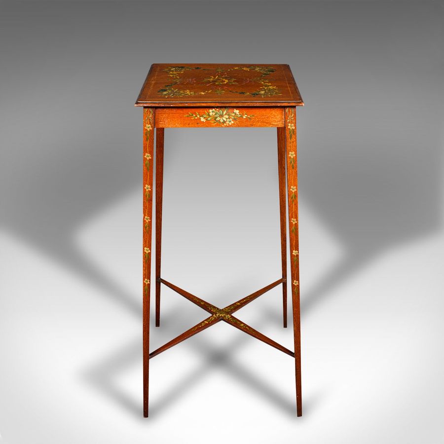 Antique Small Antique Lamp Table, English, Occasional, Hand Painted Decor, Regency, 1820