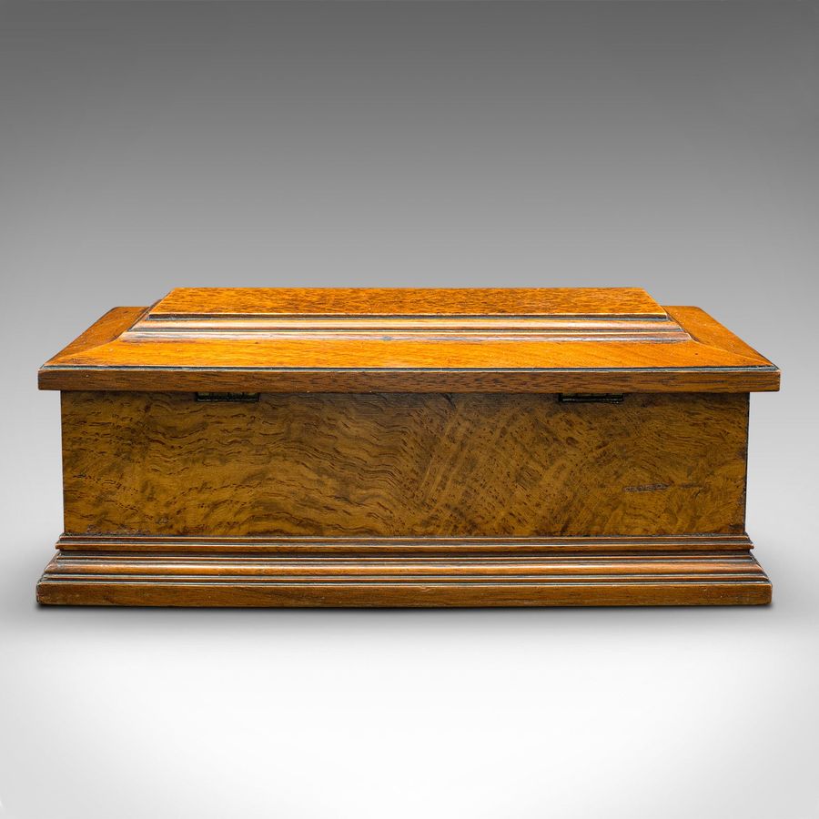 Antique Antique Gentleman's Glove Box, English, Walnut, Burr, Keepsake, Case, Victorian