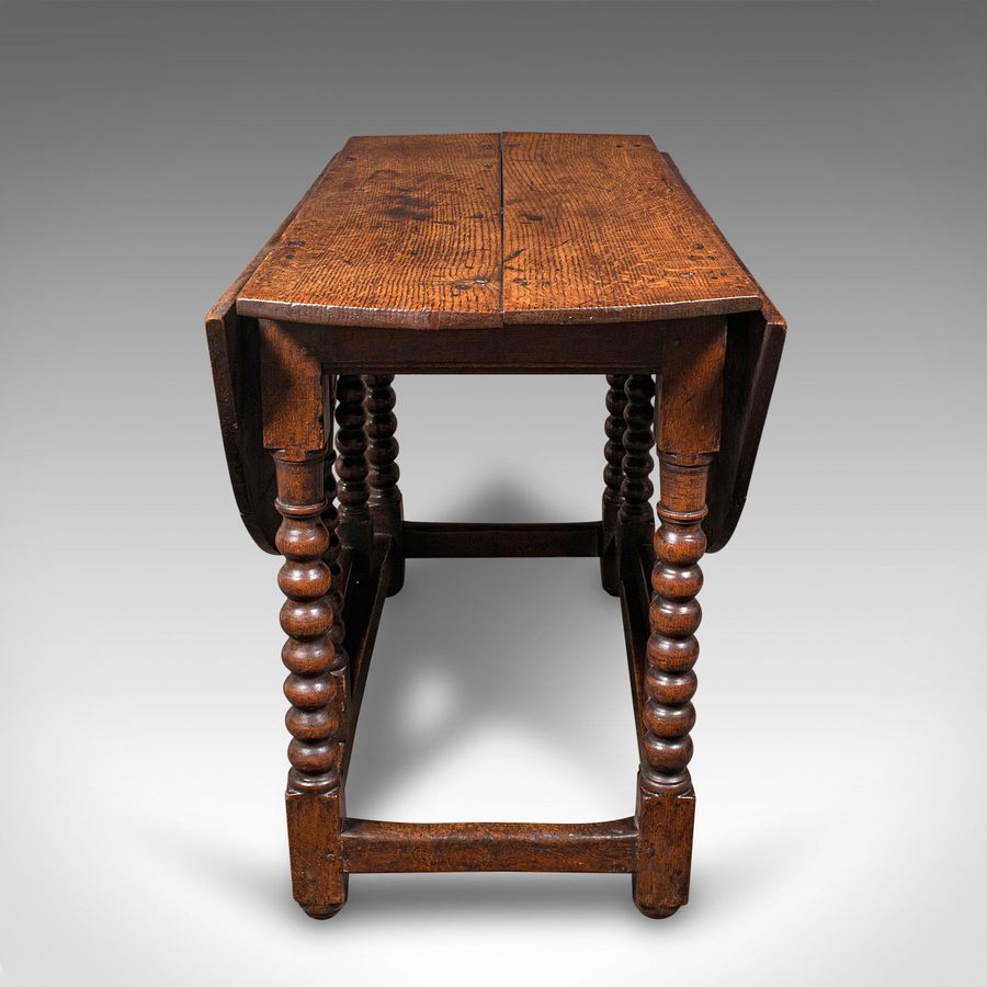 Antique Antique Gate Leg Table, English, Oak, Oval, Extending, Provincial, William III
